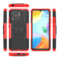 Xiaomi Redmi 10C, Schutz Hülle Handy Tasche Outdoor Case Back Cover TPU Bumper Rot