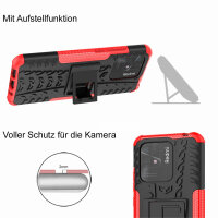 Xiaomi Redmi 10C, Schutz Hülle Handy Tasche Outdoor Case Back Cover TPU Bumper Rot