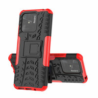 Xiaomi Redmi 10C, Schutz Hülle Handy Tasche Outdoor Case Back Cover TPU Bumper Rot