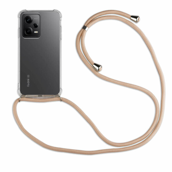 Handykette für Xiaomi Redmi Note 12 Pro 5G / Poco X5 Pro 5G Handyhülle mit Band Beige / Braun