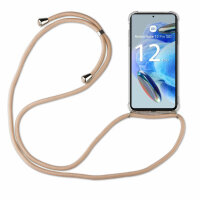Handykette für Xiaomi Redmi Note 12 Pro 5G / Poco X5 Pro 5G Handyhülle mit Band Beige / Braun