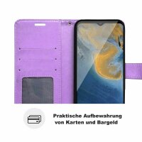 Handy Tasche für ZTE Blade Hülle Schutzhülle Klapphülle Flip Case Schale Etui BF Lila Blade A51