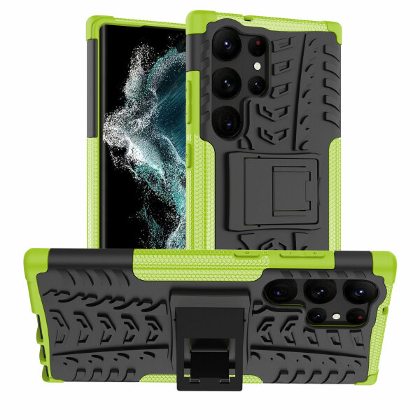 Outdoor Hülle für Samsung Galaxy S23 Ultra Handyhülle Handy Tasche Bumper TPU Grün