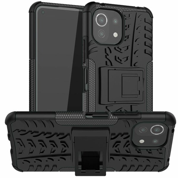 Schutz Hülle Xiaomi Handy Tasche Case Cover Silikon Schale Outdoor Handyhülle BF Xiaomi Mi 11 Lite 5G / 4G Schwarz