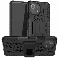 Schutz Hülle Xiaomi Handy Tasche Case Cover Silikon Schale Outdoor Handyhülle BF Xiaomi Mi 11 Lite 5G / 4G Schwarz