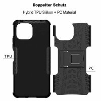 Schutz Hülle Xiaomi Handy Tasche Case Cover Silikon Schale Outdoor Handyhülle BF Xiaomi Mi 11 Lite 5G / 4G Schwarz