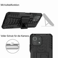 Schutz Hülle Xiaomi Handy Tasche Case Cover Silikon Schale Outdoor Handyhülle BF Xiaomi Mi 11 Lite 5G / 4G Schwarz