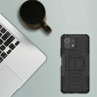 Schutz Hülle Xiaomi Handy Tasche Case Cover Silikon Schale Outdoor Handyhülle BF Xiaomi Mi 11 Lite 5G / 4G Schwarz