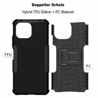 Schutz Hülle Xiaomi Handy Tasche Case Cover Silikon Schale Outdoor Handyhülle BF Xiaomi Mi 11 Lite 5G / 4G Schwarz