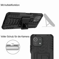 Schutz Hülle Xiaomi Handy Tasche Case Cover Silikon Schale Outdoor Handyhülle BF Xiaomi Mi 11 Lite 5G / 4G Schwarz