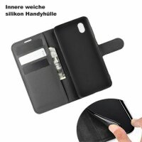 ZTE Handy Tasche Flip Cover Case Buch Klapp Schutz Hülle Etui Wallet Buchtasche ZTE Blade A3 2020 Schwarz