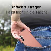Hülle Handyhülle Stoßfeste Handy Tasche Ultra-Dünn Case Leder Bumper für Samsung Galaxy S23 FE Rosa