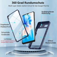 360° Hülle für Google Pixel 6A Rundum vollschutz mit Integriertem Displayschutz Blau