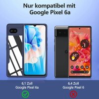 360° Hülle für Google Pixel 6A Rundum vollschutz mit Integriertem Displayschutz Blau