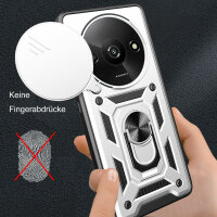 Outdoor Panzer Hülle Xiaomi Redmi A3 Handyhülle mit Kameraschutz Ringhalter Case Silber