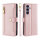 Handykette Samsung Hülle mit Band Handyhülle Kartenfächer PU Leder Umhängetasche Galaxy S24+ Rosa