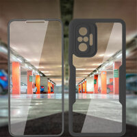 360° Grad Hülle Xiaomi Redmi Note 10 Pro vollschutz Integriertem Displayschutz Schwarz