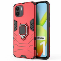 Xiaomi Redmi A1, Hülle Schutzhülle Handyhülle Silikon Case 360° Drehbarer Ring Rot