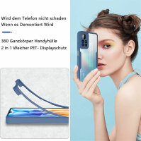 360° Grad Hülle Xiaomi Redmi 10 2022 Handyhülle mi Integriertem Displayschutz Blau