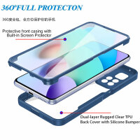 360° Grad Hülle Xiaomi Redmi 10 2022 Handyhülle mi Integriertem Displayschutz Blau