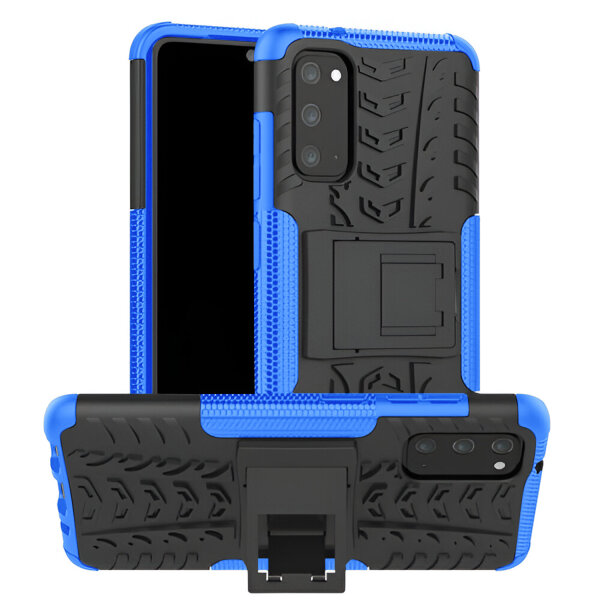 Handy Tasche für Samsung Galaxy Case Panzer Hülle Cover Schutzhülle Etui Bumper Galaxy S20 SM-G980 Blau