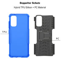 Handy Tasche für Samsung Galaxy Case Panzer Hülle Cover Schutzhülle Etui Bumper Galaxy S20 SM-G980 Blau