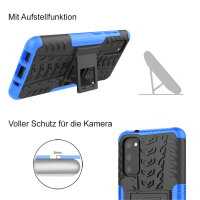 Handy Tasche für Samsung Galaxy Case Panzer Hülle Cover Schutzhülle Etui Bumper Galaxy S20 SM-G980 Blau