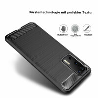 Huawei P40 Carbon Hülle Schutzhülle TPU Case Bumper Outdoor Cover Handy Tasche