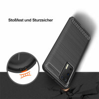 Huawei P40 Carbon Hülle Schutzhülle TPU Case Bumper Outdoor Cover Handy Tasche