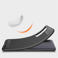Huawei P40 Carbon Hülle Schutzhülle TPU Case Bumper Outdoor Cover Handy Tasche