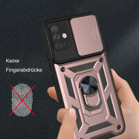 Outdoor Panzer Hülle für Samsung Galaxy A51 mit Kameraschutz Ringhalter  Rosegold