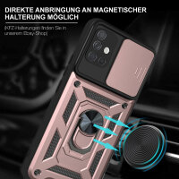 Outdoor Panzer Hülle für Samsung Galaxy A51 mit Kameraschutz Ringhalter  Rosegold