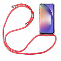 Handykette für Samsung Galaxy A54 5G Handyhülle mit Band Case Hülle mit Kordel Rot