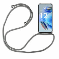 Handykette für Xiaomi Redmi Note 12 Pro+ Handyhülle mit Band Hülle mit Kordel Grau