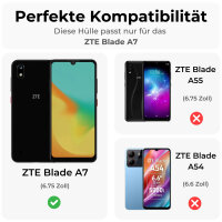 ZTE Handy Tasche Flip Cover Case Buch Klapp Schutz Hülle Etui Wallet Buchtasche ZTE Blade A7 Schwarz