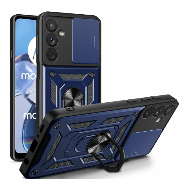 Outdoor Panzer Hülle für Samsung Galaxy A34 5G mit Kameraschutz Ringhalter  Blau