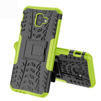 Handy Tasche für Samsung Galaxy Case Panzer Hülle Cover Schutzhülle Etui Bumper Galaxy J6+ Grün