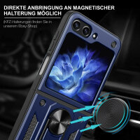 Outdoor Panzer Hülle für Samsung Galaxy Z Flip 5 mit Kameraschutz Ringhalter  Blau