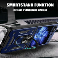 Outdoor Panzer Hülle für Samsung Galaxy Z Flip 5 mit Kameraschutz Ringhalter  Blau
