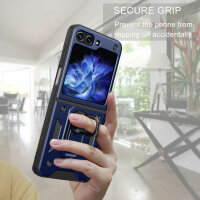 Outdoor Panzer Hülle für Samsung Galaxy Z Flip 5 mit Kameraschutz Ringhalter  Blau