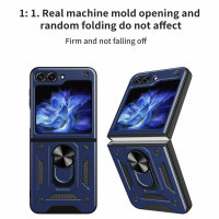 Outdoor Panzer Hülle für Samsung Galaxy Z Flip 5 mit Kameraschutz Ringhalter  Blau