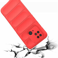Hülle Xiaomi Redmi 10C Handyhülle Outdoor Case Back Cover Handy Tasche Bumper Rot