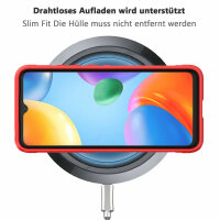 Hülle Xiaomi Redmi 10C Handyhülle Outdoor Case Back Cover Handy Tasche Bumper Rot