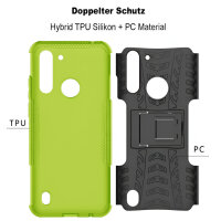 Handy Tasche Lenovo Motorola Panzer Hülle Hybrid Case Cover Schutzhülle Bumper Motorola Moto G8 Power Lite Grün
