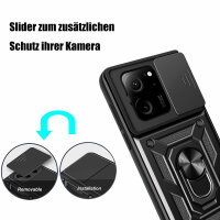 Outdoor Panzer Hülle Xiaomi 13T / 13T Pro Handyhülle Kameraschutz Ringhalter Schwarz