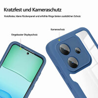 360 Grad Handyhülle für Xiaomi Redmi 13 /Poco M6 Schutz Hülle mit Displayschutz  Blau