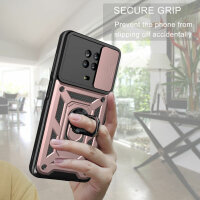 Outdoor Panzer Hülle Nokia G10 G20 Handyhülle mit Slide Kameraschutz Ringhalter Rosegold