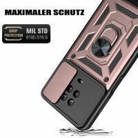 Outdoor Panzer Hülle Nokia G10 G20 Handyhülle mit Slide Kameraschutz Ringhalter Rosegold