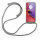 Handykette für Motorola Moto G84 Handyhülle mit Band Hülle mit Schnur Back Cover Grau