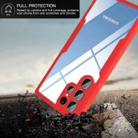 360° Grad Hülle für Samsung S23 Ultra vollschutz mit Integriertem Displayschutz Rot